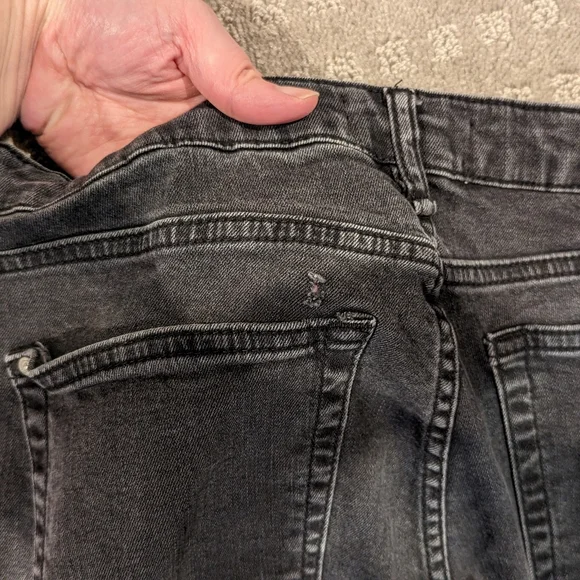 Mango Straight Leg Mid Rise Cropped Jeans Size 10 Faded Black - Picture 7 of 11